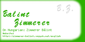 balint zimmerer business card